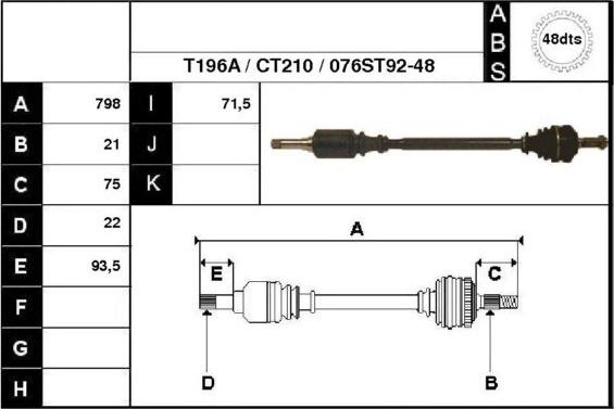 Technika 18076A - Приводной вал autospares.lv