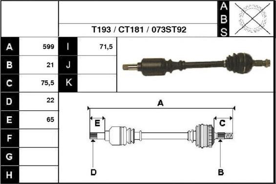 Technika 18073 - Приводной вал autospares.lv