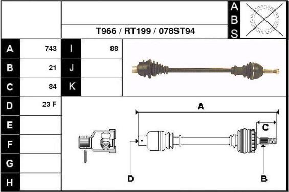 Technika 38078 - Приводной вал autospares.lv