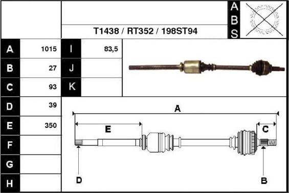 Technika 38198 - Приводной вал autospares.lv