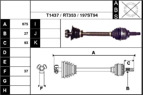 Technika 38197 - Приводной вал autospares.lv