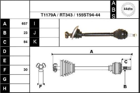 Technika 38155A - Приводной вал autospares.lv