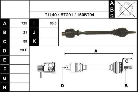 Technika 38150 - Приводной вал autospares.lv