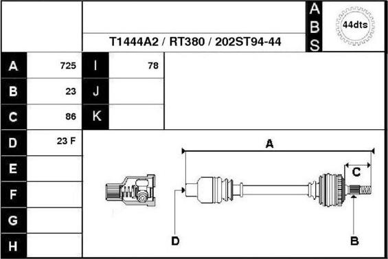 Technika 38202A2 - Приводной вал autospares.lv