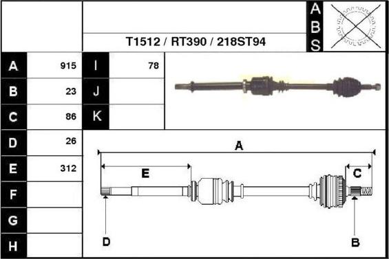 Technika 38218 - Приводной вал autospares.lv