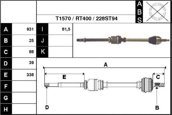 Technika 38228 - Приводной вал autospares.lv