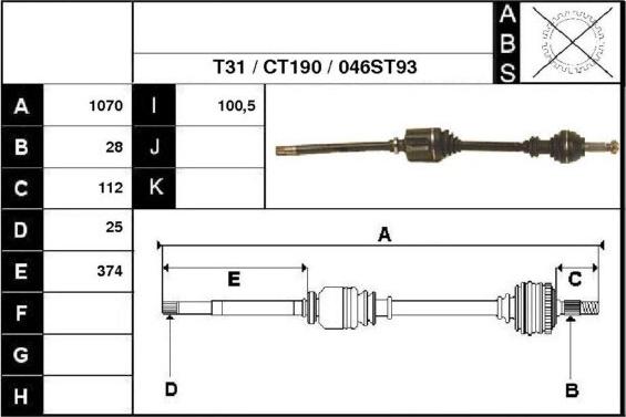 ERA Benelux DA10118 - Приводной вал autospares.lv