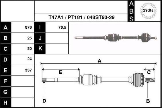 Technika 28048A1 - Приводной вал autospares.lv