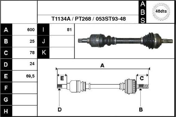 Technika 28053A - Приводной вал autospares.lv