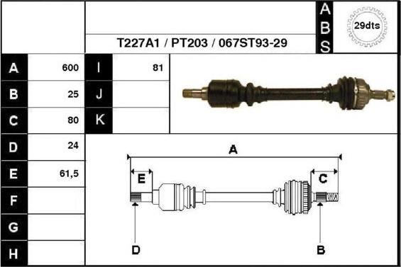 Technika 28067A1 - Приводной вал autospares.lv