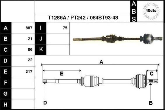 Technika 28084A - Приводной вал autospares.lv