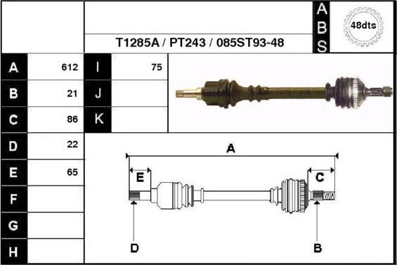 Technika 28085A - Приводной вал autospares.lv