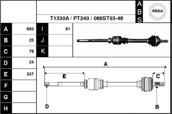 Technika 28086A - Приводной вал autospares.lv