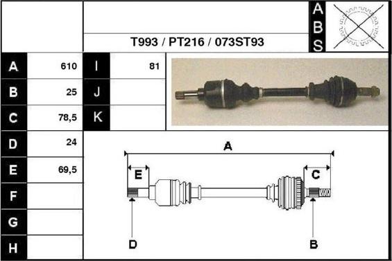 Technika 28073 - Приводной вал autospares.lv