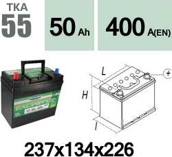 Technika TKA55 - Стартерная аккумуляторная батарея, АКБ autospares.lv