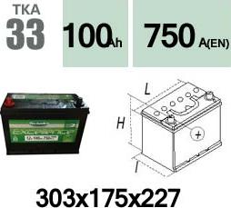 Technika TKA33 - Стартерная аккумуляторная батарея, АКБ autospares.lv