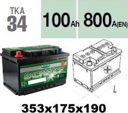 Technika TKA34 - Стартерная аккумуляторная батарея, АКБ autospares.lv