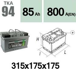 Technika TKA94 - Стартерная аккумуляторная батарея, АКБ autospares.lv