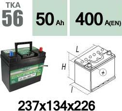 Technika TKA56 - Стартерная аккумуляторная батарея, АКБ autospares.lv