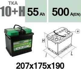 Technika TKA10+H - Стартерная аккумуляторная батарея, АКБ autospares.lv