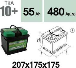 Technika TKA10+ - Стартерная аккумуляторная батарея, АКБ autospares.lv