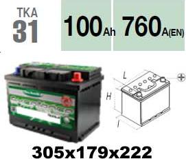 Technika TKA31 - Стартерная аккумуляторная батарея, АКБ autospares.lv