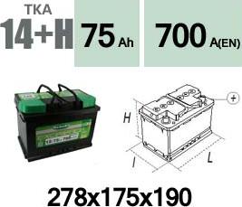 Technika TKA14+H - Стартерная аккумуляторная батарея, АКБ autospares.lv