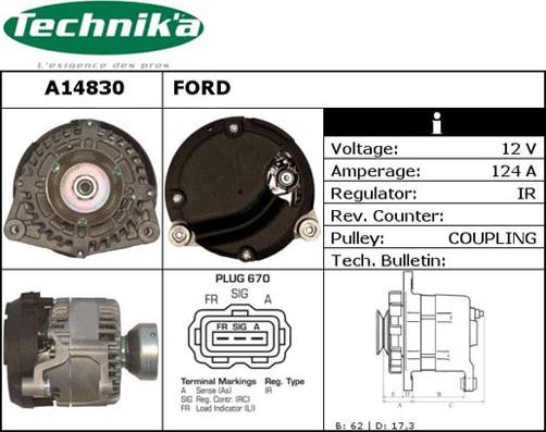 Technika A14830 - Генератор autospares.lv