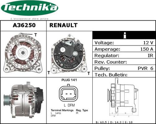 Technika A36250 - Генератор autospares.lv