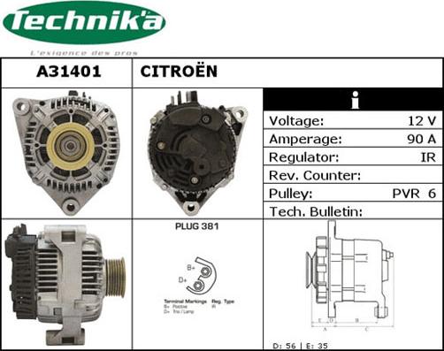 Technika A31401 - Генератор autospares.lv