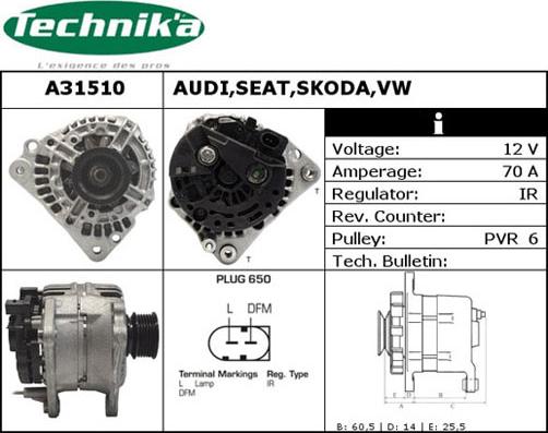 Technika A31510 - Генератор autospares.lv