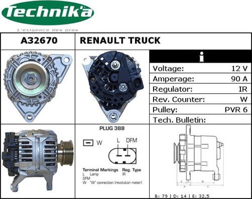 Technika A32670 - Генератор autospares.lv