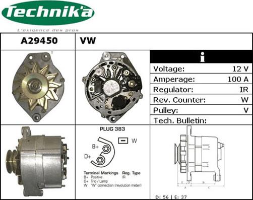 Technika A29450 - Генератор autospares.lv