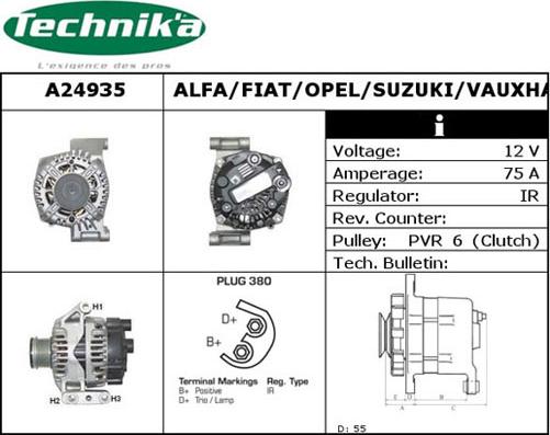 Technika A24935 - Генератор autospares.lv