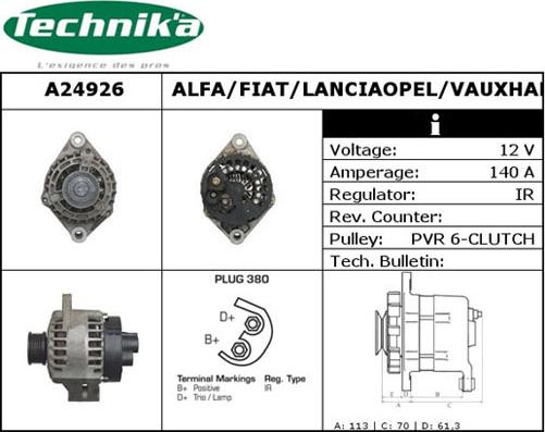 Technika A24926 - Генератор autospares.lv