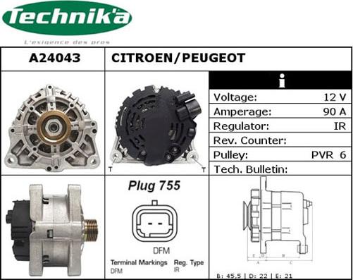 Technika A24043 - Генератор autospares.lv