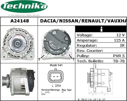 Technika A24148 - Генератор autospares.lv