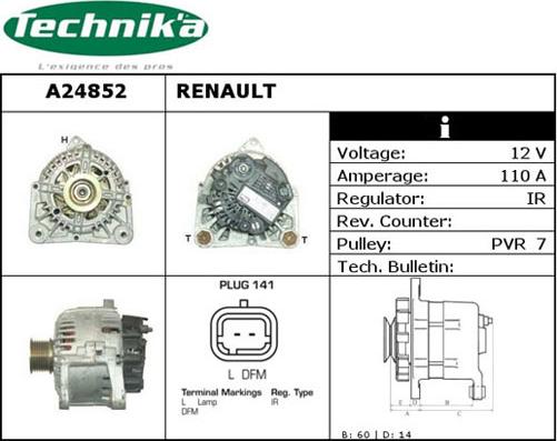 Technika A24852 - Генератор autospares.lv