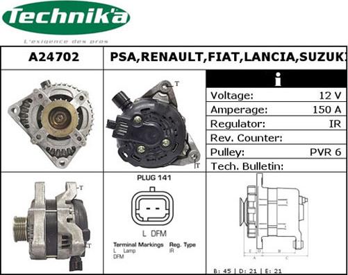 Technika A24702 - Генератор autospares.lv