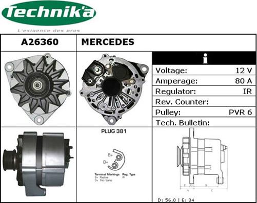 Technika A26360 - Генератор autospares.lv