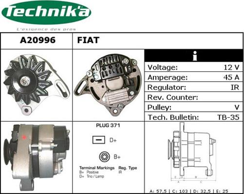 Technika A20996 - Генератор autospares.lv