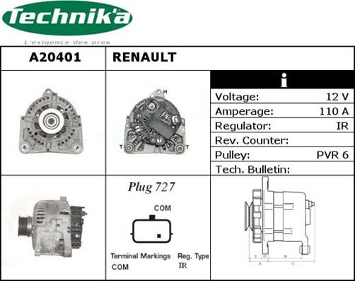 Technika A20401 - Генератор autospares.lv