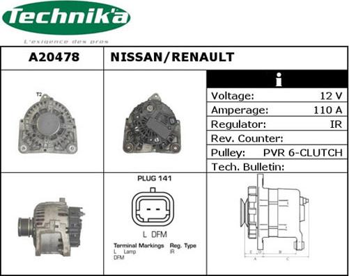 Technika A20478 - Генератор autospares.lv