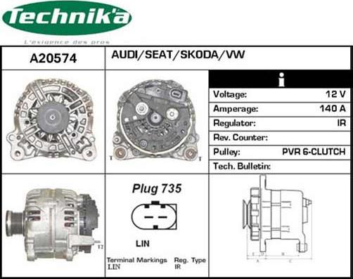 Technika A20574 - Генератор autospares.lv