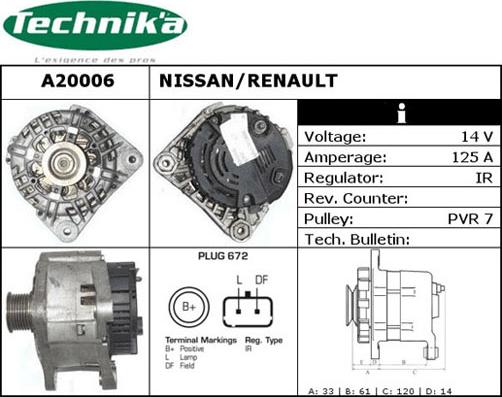 Technika A20006 - Генератор autospares.lv