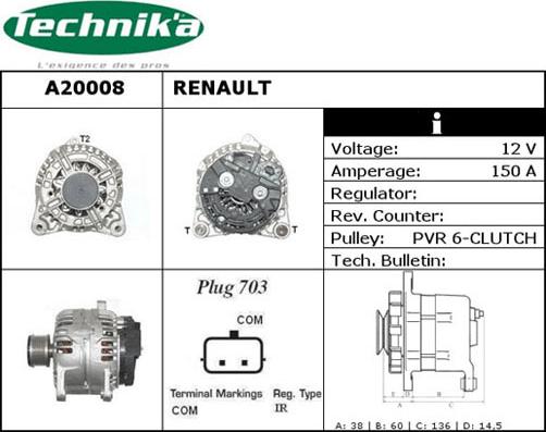 Technika A20008 - Генератор autospares.lv