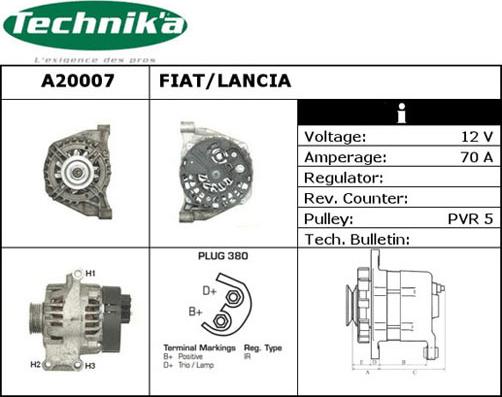 Technika A20007 - Генератор autospares.lv