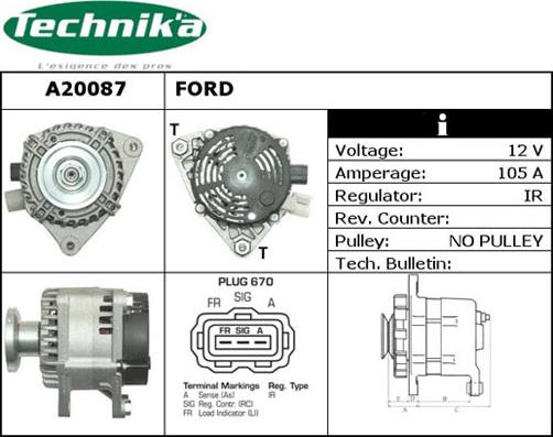 Technika A20087 - Генератор autospares.lv