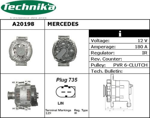 Technika A20198 - Генератор autospares.lv