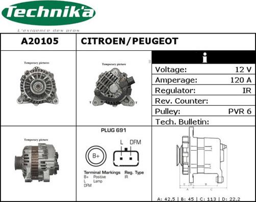 Technika A20105 - Генератор autospares.lv